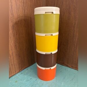 Vintage Tupperware Stackable Spice Shakers 4 complete set with lid